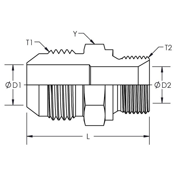 Male JIC To Male Metric Straight Adapter